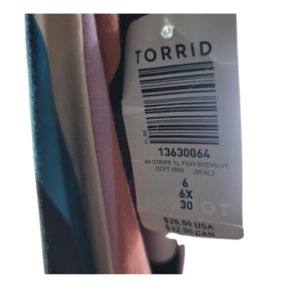 Torrid Foxy Scoop Neck Striped Cami Body Suit NWT - Picture 8 of 9